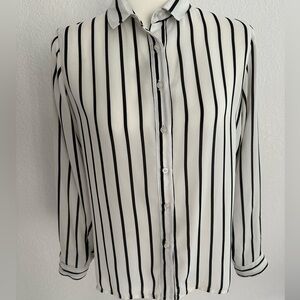 Black and White Striped Women's Top